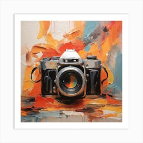 Camera On Paint | Abstract Painting Art Print