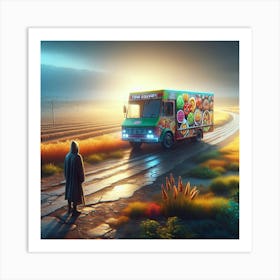 Man In Front Of A Truck Art Print