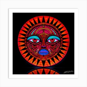 Eclipse 8 - Aztec Sun Art Print