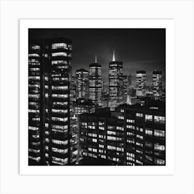 Cityscape At Night 12 Art Print