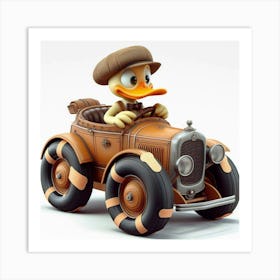 Donald Duck In A Car 8 Art Print