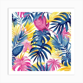 Tropical Leaves Seamless Pattern 8 Art Print