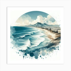 Beach Landscape Painting Art Print