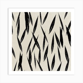 Black And White Leaves Art Print