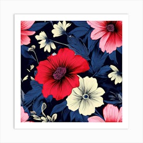 Seamless Floral Pattern 4 Art Print