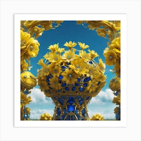 Yellow Flowers In A Vase Art Print