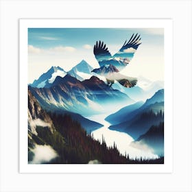 Eagle In Flight Art Print