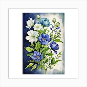 Blue Flowers Art Print