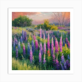 Vibrant Lupine Meadow Art Print