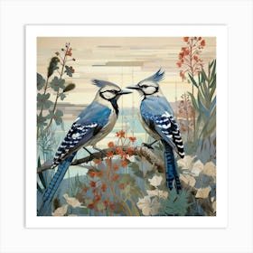 Bird In Nature Blue Jay 4 Art Print