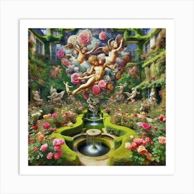 Angels In The Garden 3 Art Print