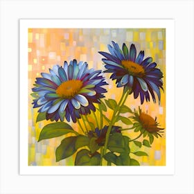 Blue Daisies Art Print