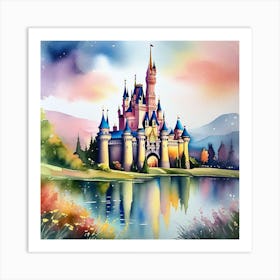 Disney Castle Painting 2 Art Print