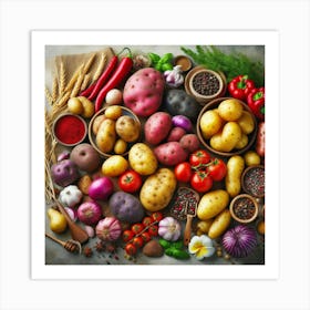 Vegetables On A Table Art Print