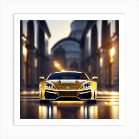 Golden Lamborghini 14 Art Print