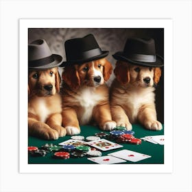 Three Dogs Playing Poker 1 Art Print