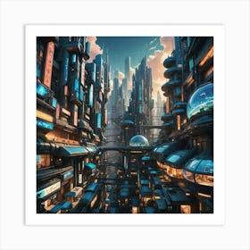 Futuristic City 1 Art Print