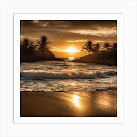 Sunset On The Beach 780 Art Print