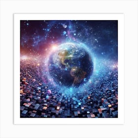 pixelated Universe 3d Art Print