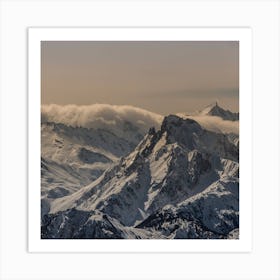Mountain Peaks Snow Wallpaper 1024x1024 Art Print