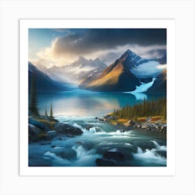 Rocky Mountain Lake Art Print