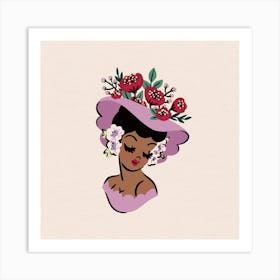 Lilac Flower Head Vase – Art Print Art Print