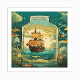 Ship In A Bottle Art Print