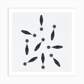 Exclamation Marks Black Polka Dots 1 Art Print