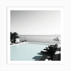 Black And White Swimming Pool 1 Art Print