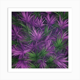 Purple Plants Background Art Print