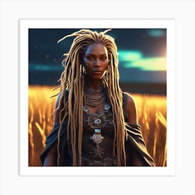 Woman With Dreadlocks 5 Art Print