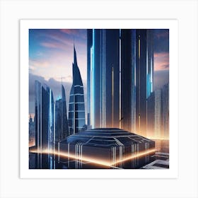 Futuristic Cityscape 127 Art Print