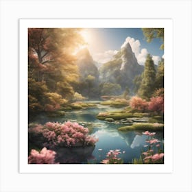 Whispers of the Valley: A River's Tale Art Print