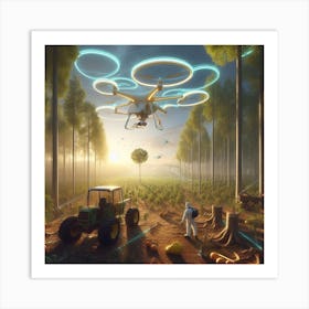 Drones In The Forest 1 Art Print