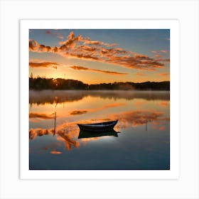 Sunrise At The Lake Art Print