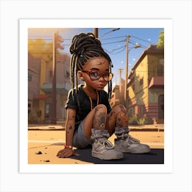 Little Girl With Tattoos 1 Art Print