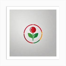 Red Flower Logo Art Print