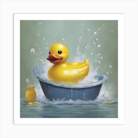 Rubber Duck Bathing Art Print
