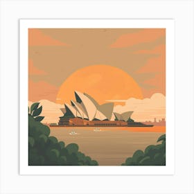 A Sydney Opera House In Sydney Lofi Illustration 1720432824 1 Art Print