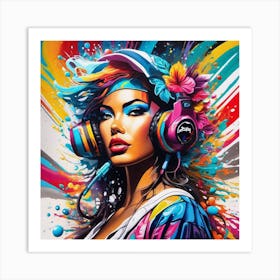 Dj Girl Art Print