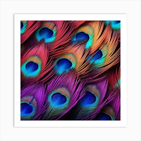 Peacock Feathers 15 Art Print