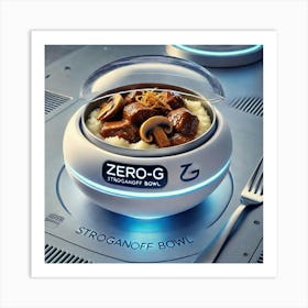 A Futuristic Dish Called Zero G Stroganoff Bowl, F Art Print