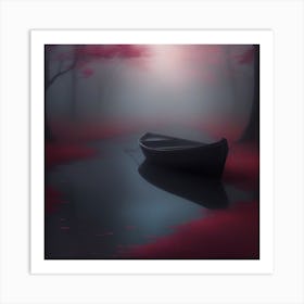 Boat In The Fog Art Print