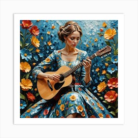 Girl With A Guitar 2 Art Print