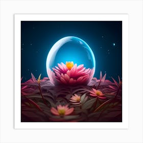 Flower In A Glass Ball Art Print