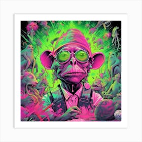 Psychedelic Monkey Art Print