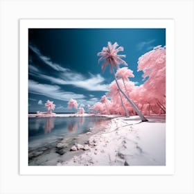 Pink Palm Trees Art Print