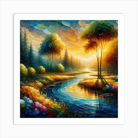 Sunset In The Forest 29 Art Print