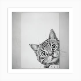 Cat Drawing 3 Art Print