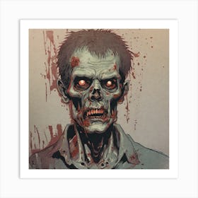 Zombie Head Art Print